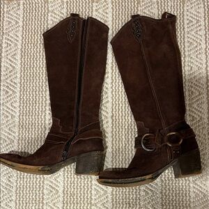 Apepazza Vera Gomma Brown Suede Heeled Boots